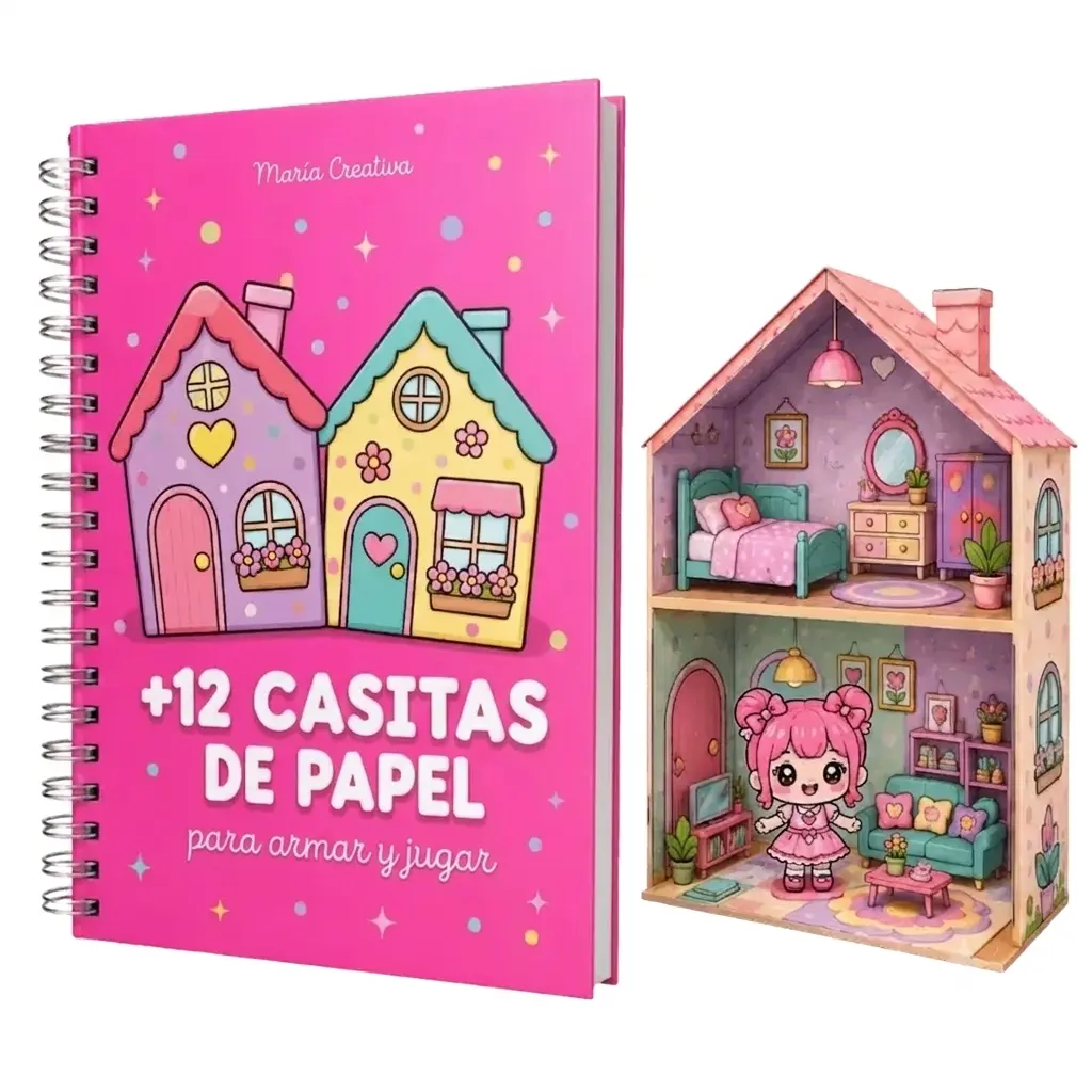 Kit +12 Casitas de Papel para Armar